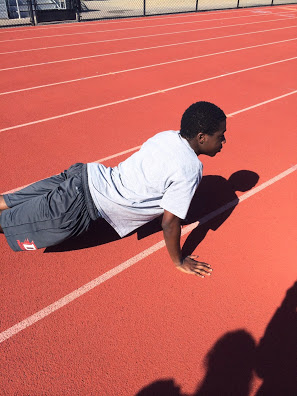 ABOVE: Maxwell working out.