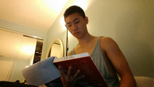 ABOVE: Kevin Sun studying for the current SAT.
