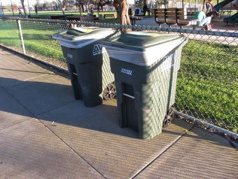 ABOVE: The eco green club sorted trash from bins like these found throughout the festival.