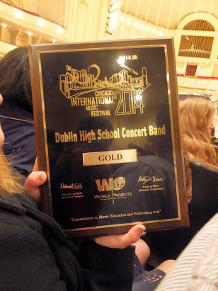 ABOVE: The DHS concert and gold award.