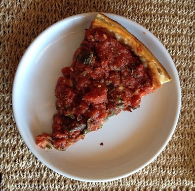 ABOVE: A slice of Zacharys Pizza.