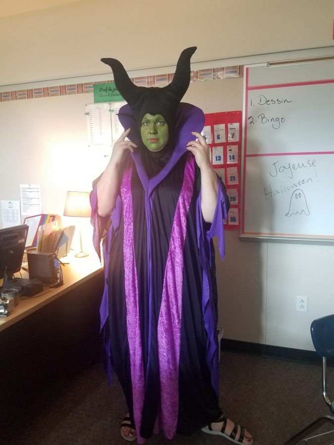 Mrs. Jacob-Bohart as the Wicked Witch of the West.