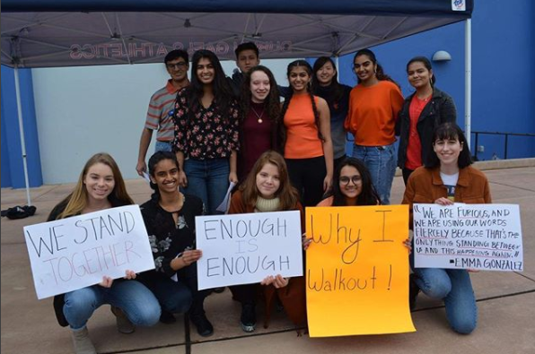 The speakers at the walkout. 