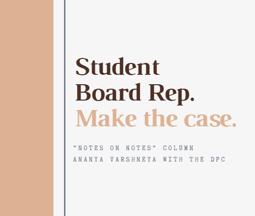 Notes on Notes: Student board representative candidates make their case