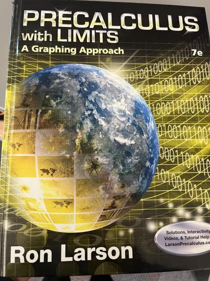 Currently, the 7th edition of "Precalculus with Limits: A Graphing Approach" is used at Dublin High School. It contains 11 chapters covering topics such as matrices and irrational numbers. 