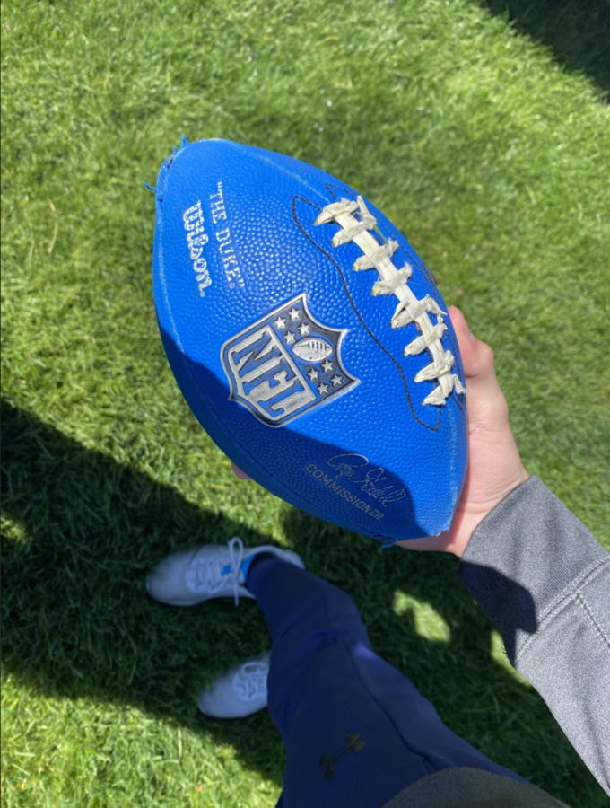 A football on campus (source: Brian Guan)